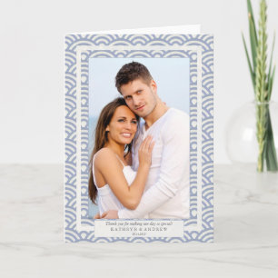 Tarjeta De Agradecimiento Japanese Seigaiha Wedding Thank You/Custom Text