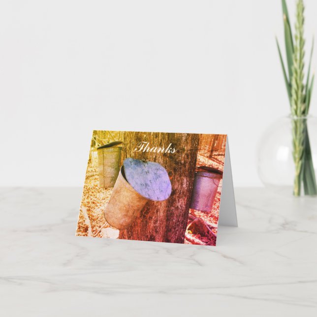 Tarjeta De Agradecimiento Jarabe de arce Sap Cubos Naturaleza Arte Gracias T (Anverso)