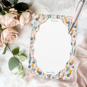 Tarjeta De Agradecimiento Jardín Acuático Floral Despedida de Soltera Lindo 