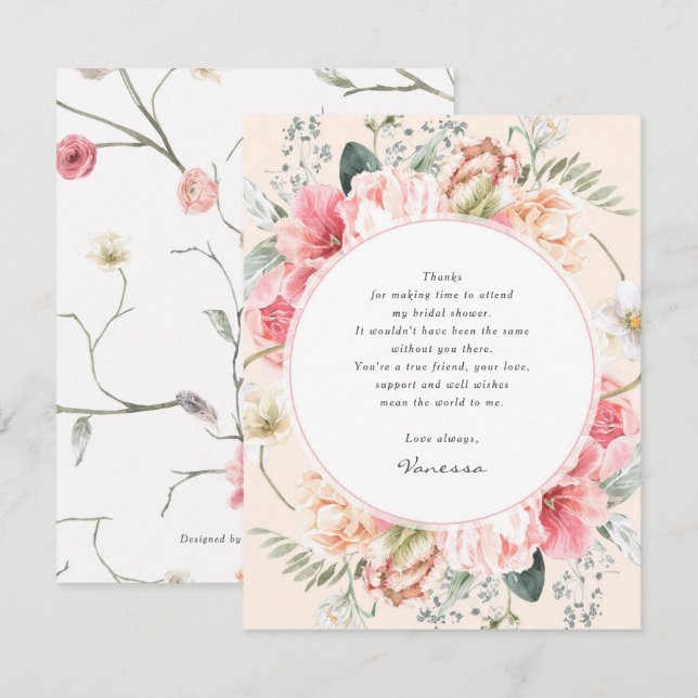 Tarjeta De Agradecimiento jardín bohemio de primavera jardín florido elegant (Anverso / Reverso)