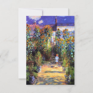 Tarjeta De Agradecimiento Jardín Claude Monet Verano Flores de girasol 