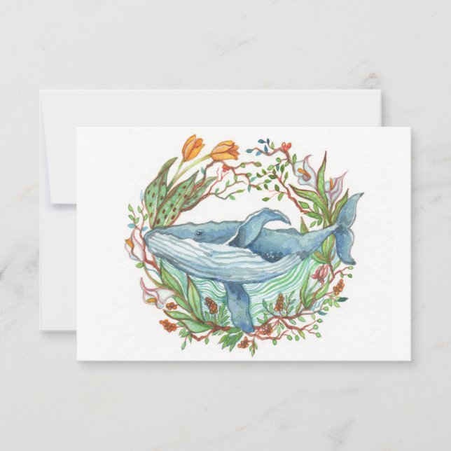 Tarjeta De Agradecimiento Jardín de ballenas (Anverso)