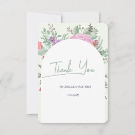 Tarjeta De Agradecimiento Jardín de Boho de Flores de verano de primavera