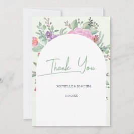 Tarjeta De Agradecimiento Jardín de Boho de Flores de verano de primavera