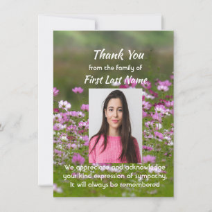 Tarjeta De Agradecimiento Jardín de Cosmos Personalizados Flores de agradeci