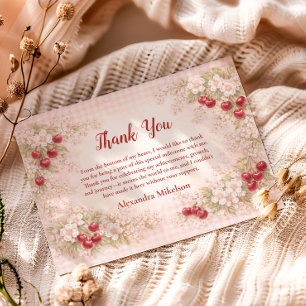 Tarjeta De Agradecimiento Jardín de Flor de Cerezo 1er Cumpleaños