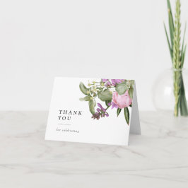 Tarjeta De Agradecimiento Jardín de Flores Rosadas Despedida de Soltera