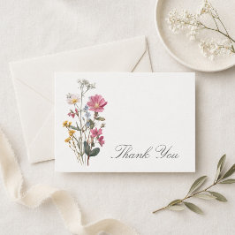 Tarjeta De Agradecimiento Jardín de Flores Silvestres Florales Personalizada