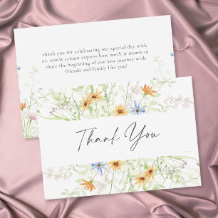 Tarjeta De Agradecimiento Jardín de flores silvestres rústicas boda floral