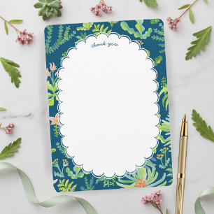 Tarjeta De Agradecimiento Jardín de Jungla Acuarela Personalizada LLUVIA DE