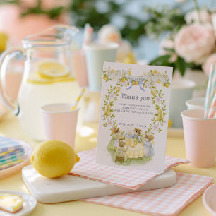 Tarjeta De Agradecimiento Jardín de limoneros con ratones para baby shower