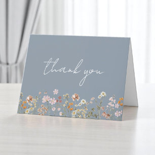 Tarjeta De Agradecimiento Jardín de lluvia de novia de flor silvestre azul p