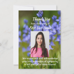 Tarjeta De Agradecimiento Jardín de nomeolvides azules Flores Gracias
