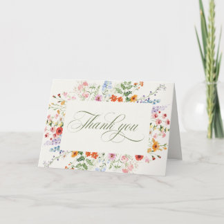 Tarjeta De Agradecimiento Jardín de pradera primaveral de flores silvestres