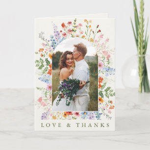 Tarjeta De Agradecimiento Jardín de pradera primaveral de flores silvestres