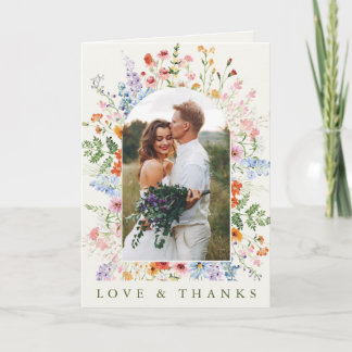 Tarjeta De Agradecimiento Jardín de pradera primaveral de flores silvestres