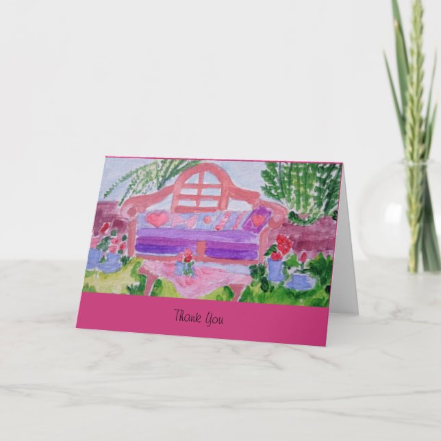 Tarjeta De Agradecimiento Jardín de primavera (Anverso)