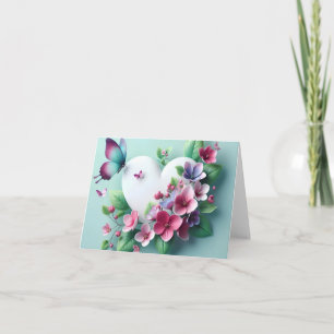 Tarjeta De Agradecimiento Jardín de primavera caprichoso y flor de mariposa 