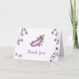 Tarjeta De Agradecimiento Jardín de primavera morado Fiesta de bebé berenjen