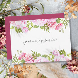 Tarjeta De Agradecimiento Jardín de Rosas Mensaje Personalizado