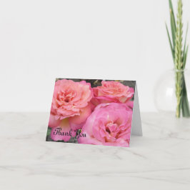Tarjeta De Agradecimiento Jardín de Rosas Sonrojadas Gracias