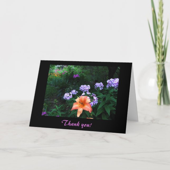 Tarjeta De Agradecimiento Jardín en luz y sombra Gracias (Anverso)