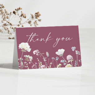 Tarjeta De Agradecimiento Jardín floral de flores silvestres