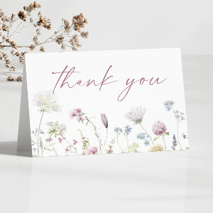 Tarjeta De Agradecimiento Jardín floral de flores silvestres