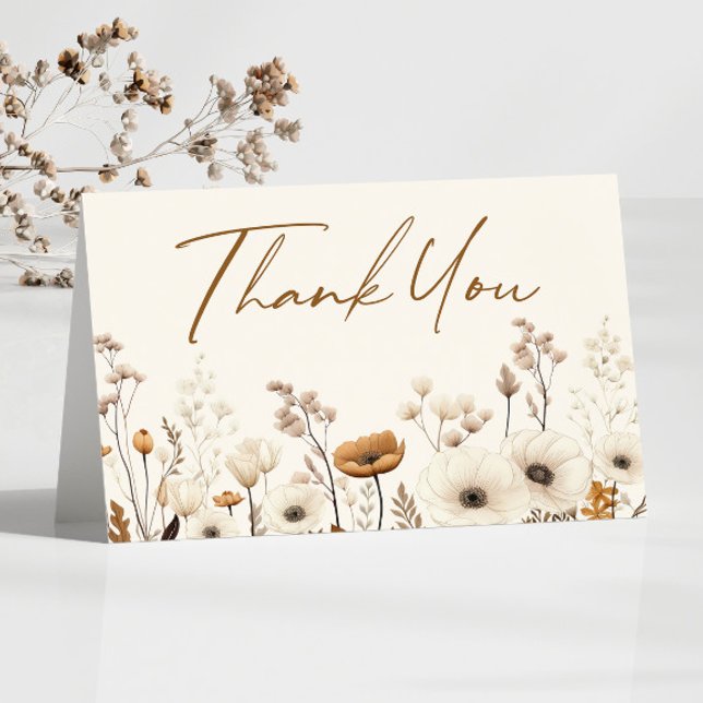 Tarjeta De Agradecimiento Jardín floral de flores silvestres Boho Wildflower (Subido por el creador)