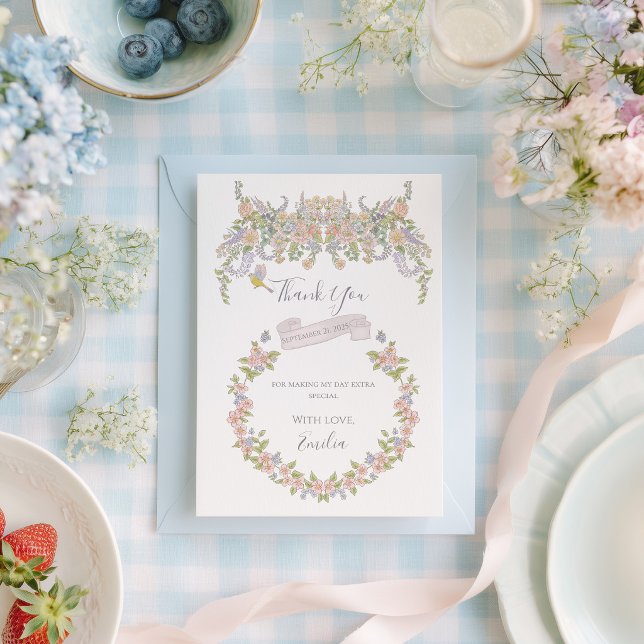 Tarjeta De Agradecimiento Jardín Floral de Verano (Subido por el creador)