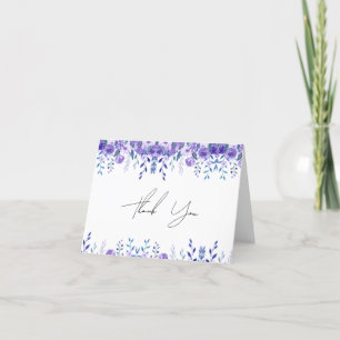 Tarjeta De Agradecimiento Jardín floral púrpura de muestra