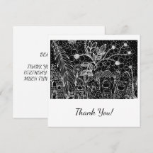 Tarjeta de agradecimiento Jardín Mágico Color-Mío