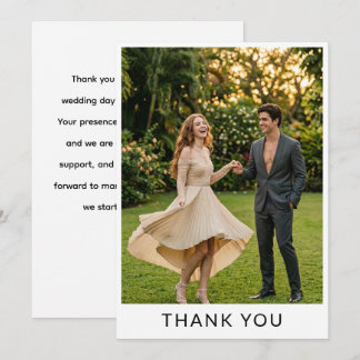 Tarjeta De Agradecimiento Jardín Minimalista Elegante FOTO Boda