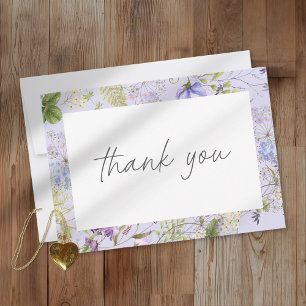 Tarjeta De Agradecimiento Jardín Romántico de Bodas de Flores Silvestres de 