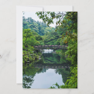 Tarjeta De Agradecimiento Jardín y puente coreanos
