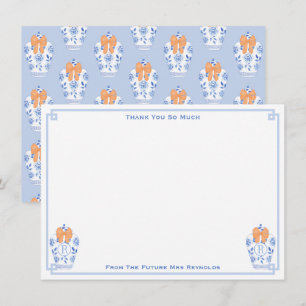 Tarjeta De Agradecimiento Jarra de jengibre con monograma de otoño para fies