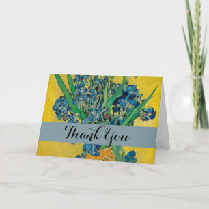Tarjeta De Agradecimiento Jarrón Van Gogh con Iris Clasicismo Impresionista