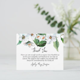 Tarjeta De Agradecimiento Jasmine Funeral Thank You Card Bereavement