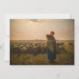 Tarjeta De Agradecimiento Jean-Francois Millet - Pastora y rebaño 1863