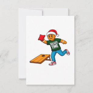 Tarjeta De Agradecimiento Jengibre Cornhole Navidad Deporte Fiesta