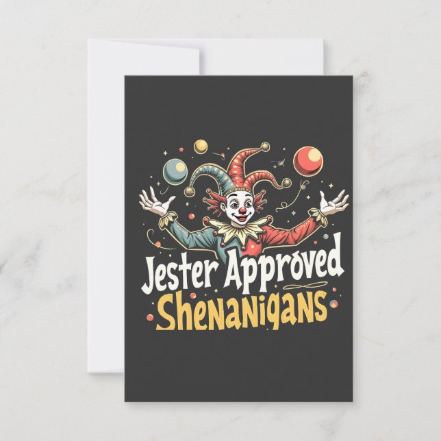 Tarjeta De Agradecimiento Jester Aprobó Shenanigans Circus Clown (Anverso)