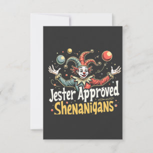 Tarjeta De Agradecimiento Jester Aprobó Shenanigans Circus Clown