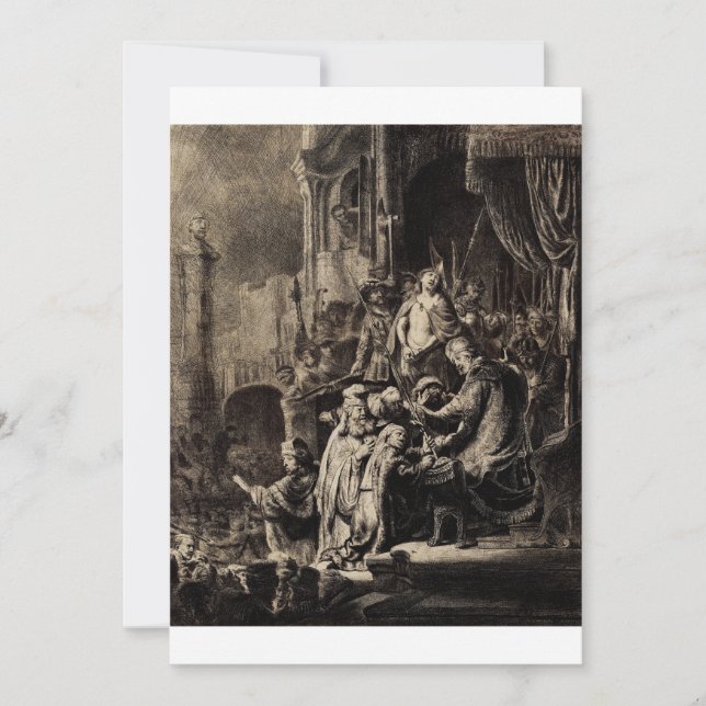 Tarjeta De Agradecimiento Jesucristo ante Pilato (Anverso)