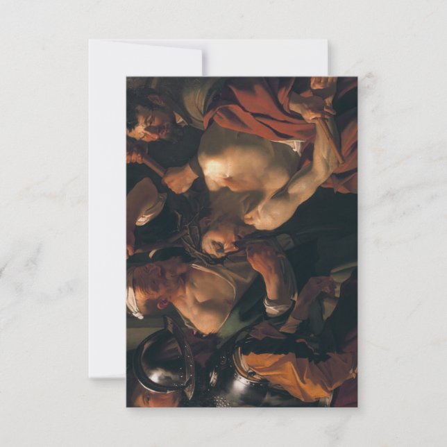 Tarjeta de agradecimiento Jesucristo con la corona (Anverso)