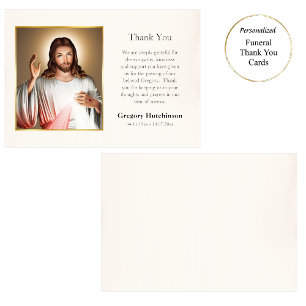 Tarjeta De Agradecimiento Jesucristo Divina Misericordia Funeral Católico