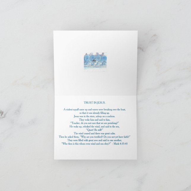 Tarjeta De Agradecimiento Jesus Calms the Sea (Interior)