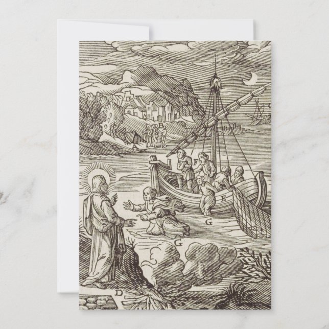 Tarjeta De Agradecimiento Jesús caminando sobre el agua (Anverso)