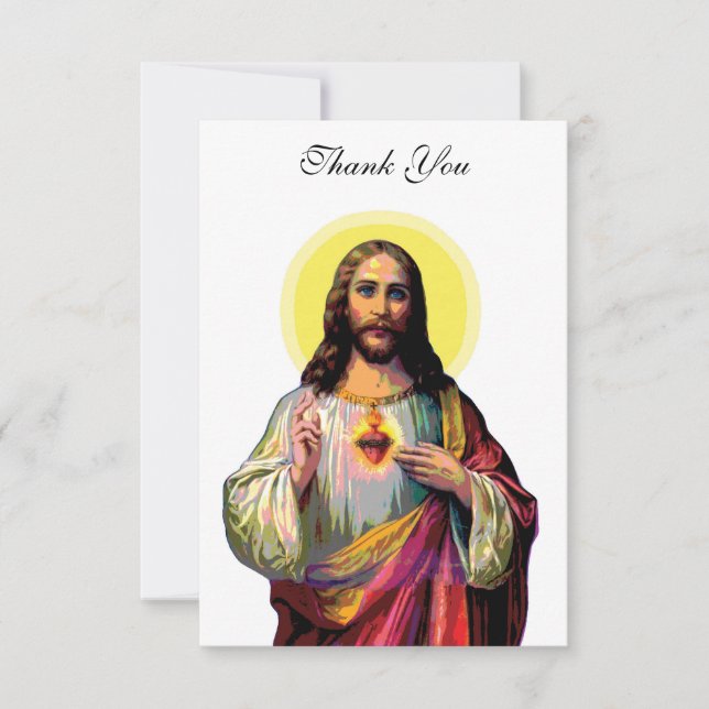 Tarjeta De Agradecimiento Jesus Christus en el estilo de arte pop (Anverso)
