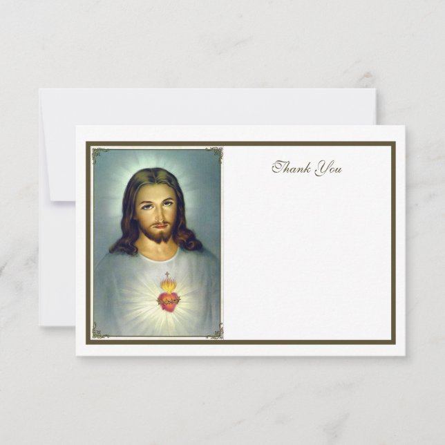 Tarjeta De Agradecimiento Jesús del Sagrado Corazón (Anverso)
