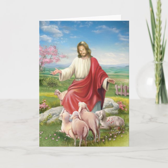 Tarjeta De Agradecimiento Jesús el pastor (Anverso)